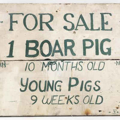 Sale Photo Thumbnail #573: Wooden, hand-painted sign
