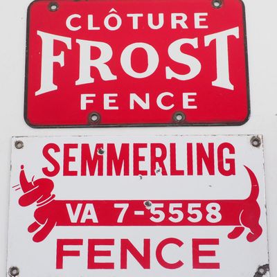 Sale Photo Thumbnail #551: (2) Small porcelain fence signs