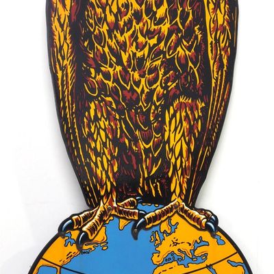 Sale Photo Thumbnail #300: 2-pc Case eagle on globe die-cut sign