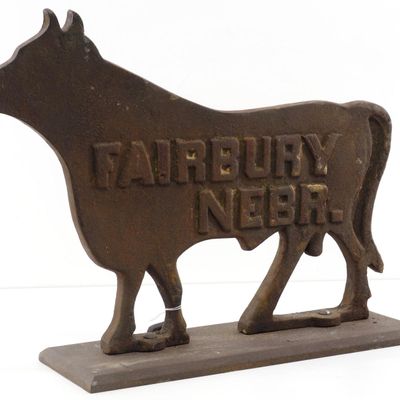 Sale Photo Thumbnail #679: Fairbury bull cast iron windmill weight