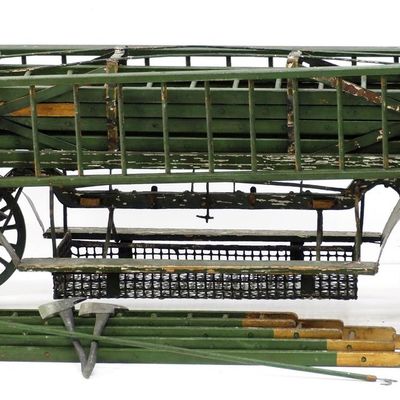 Sale Photo Thumbnail #249: Early horse-drawn fire ladder wagon