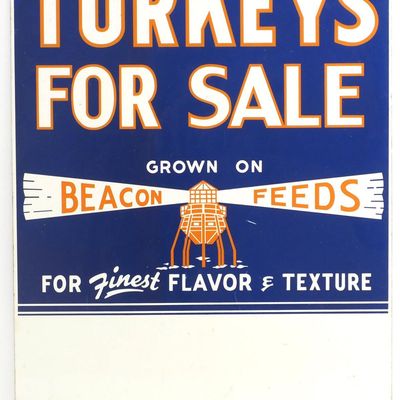 Sale Photo Thumbnail #605: Beacon Feeds "Turkeys For Sale" dealer sign
