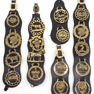 Sale Photo Thumbnail #565: Assorted brass harness medallions