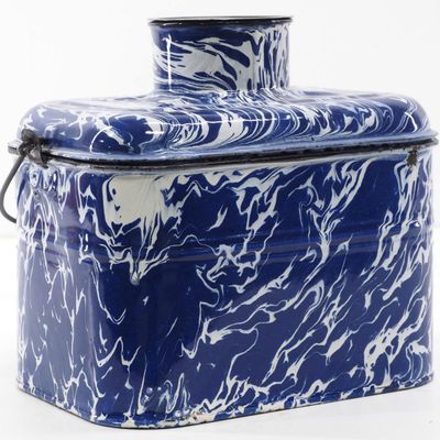 Sale Photo Thumbnail #142: Marbled enamelware lunchbox