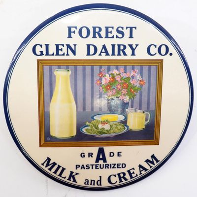 Sale Photo Thumbnail #124: Forest Glen Dairy Co. Milk and Cream sign