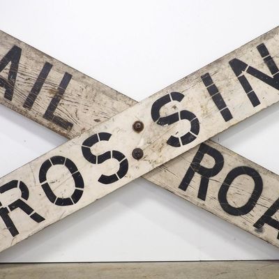 Sale Photo Thumbnail #226: Early Railroad Crossing sign