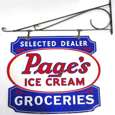 Sale Photo Thumbnail #270: Page's Ice Cream Groceries sign, WOW!