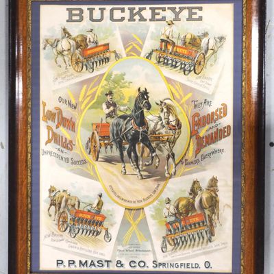Sale Photo Thumbnail #279: Framed Buckeye Drill paper litho