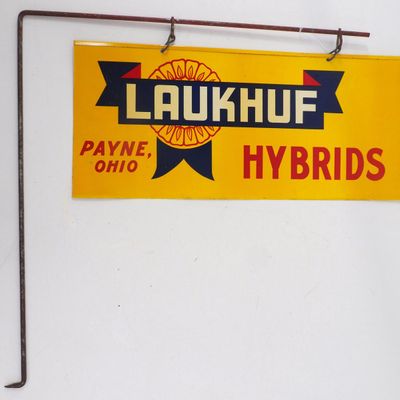 Sale Photo Thumbnail #628: Laukhuf Hybrids fence sign with hanger