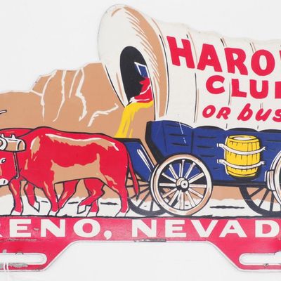 Sale Photo Thumbnail #557: Harold's Club or Bust! Reno license plate topper