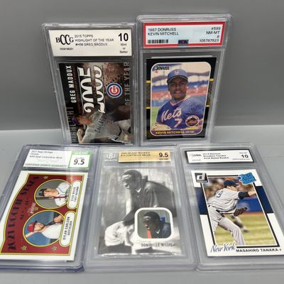 Sale Photo Thumbnail #194: (5) Assorted Baseball Slabbed Cards W/ Rookies & Stars