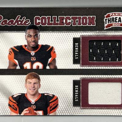 Sale Photo Thumbnail #88: 2011 Panini Threads AJ Green/Andy Dalton Dual Rookie Collection Relic #/299