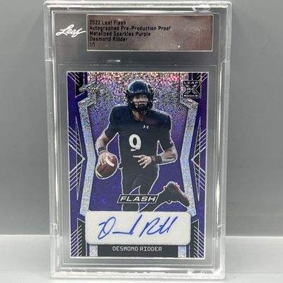 Sale Photo Thumbnail #142: 2022 Leaf Flash Desmond Ridder Metalized Sparkles Purple Pre-Production Proof RC Auto #1/1