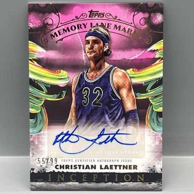 Sale Photo Thumbnail #78: 2024-25 Topps Inception Christian Laettner Memory Lane Marks Auto #/99