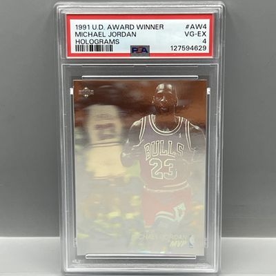 Sale Photo Thumbnail #192: 1991 Upper Deck Award Winners Michael Jordan Holograms #AW4 PSA VG-EX 4