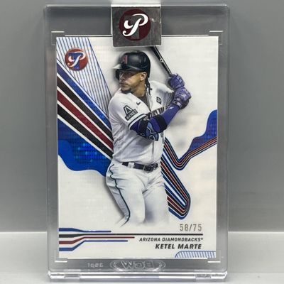 Sale Photo Thumbnail #109: 2024 Topps Pristine Ketel Marte Blue Refractor #/75 - Sealed In Mag From Topps