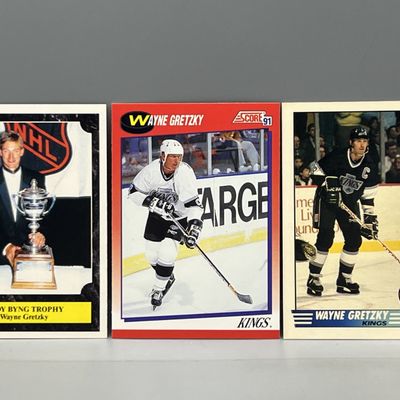 Sale Photo Thumbnail #60: (3) Wayne Gretzky Hockey Cards
