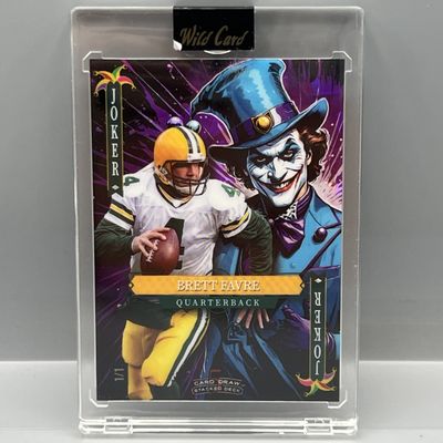 Sale Photo Thumbnail #79: 2025 Wild Card Brett Favre Joker #1/1 - Sealed In Mag