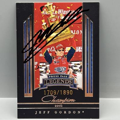 Sale Photo Thumbnail #110: 2005 Press Pass Jeff Gordon In Person Autographed Card #/1890 - No COA