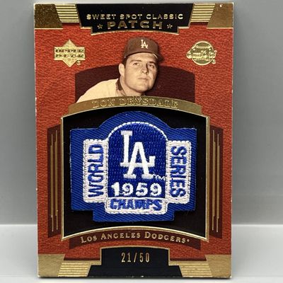 Sale Photo Thumbnail #107: 2004 Upper Deck Sweet Spot Don Drysdale Manufactured Patch #/50