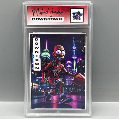Sale Photo Thumbnail #62: Custom Michael Jordan x Simpsons "Downtown" Fan Art Card - Slabbed - Custom