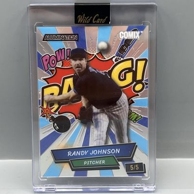 Sale Photo Thumbnail #82: 2024 Wild Card Alumination Randy Johnson Comix #/5 - Sealed In Mag