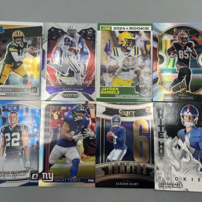 Sale Photo Thumbnail #27: (8) Modern Football Star Player Rookie Cards - Jordan Love, Ja'Marr Chase, Jayden Daniels, Jaxson Dart
