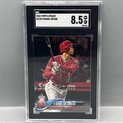 Sale Photo Thumbnail #191: 2018 Topps Update Shohei Ohtani RC #US189 SGC NM-MT+ 8.5
