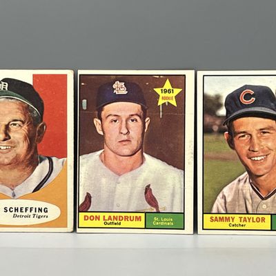 Sale Photo Thumbnail #98: 1961 Topps Bob Scheffing #223, Don Landrum #338, & Sammy Taylor #253