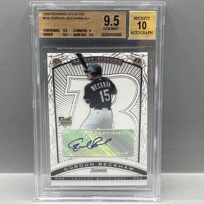 Sale Photo Thumbnail #145: 2009 Bowman Sterling Gordon Beckham RC Auto BGS Gem Mint 9.5 W/ 10 Auto