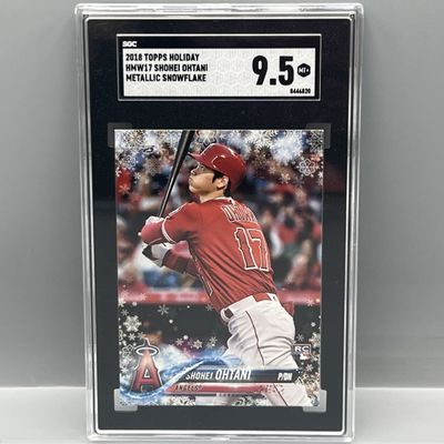 Sale Photo Thumbnail #193: 2018 Topps Holiday Shohei Ohtani Metallic Snowflake RC #HMW17 SGC Mint+ 9.5