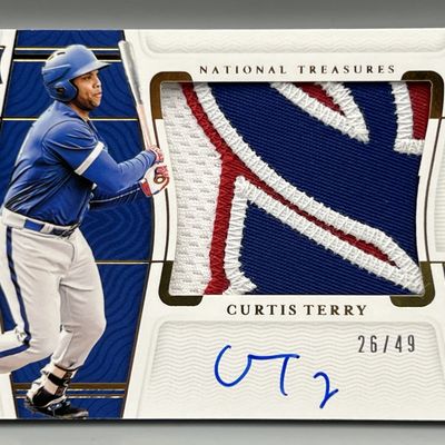 Sale Photo Thumbnail #50: 2022 Panini National Treasures Curtis Terry On Card Rookie Patch Auto #/49