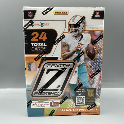 Sale Photo Thumbnail #174: 2024 Panini Zenith Football Sealed Blaster Box- Possible Rookies of Caleb Williams, Bo Nix, Jayden Daniels, Drake Maye - 1 Auto or Memorabilia Card per box