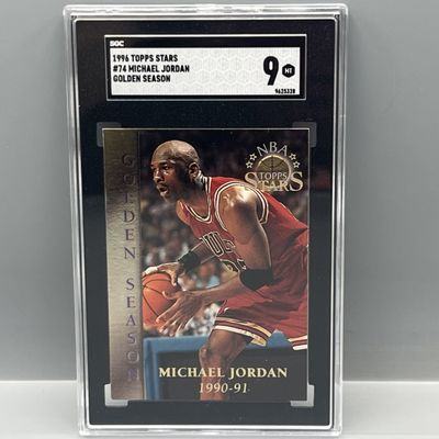 Sale Photo Thumbnail #178: 1996 Topps Stars Michael Jordan Golden Season #74 SGC Mint 9