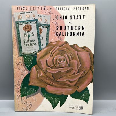 Sale Photo Thumbnail #16: 1955 Pigskin Review Ohio State vs. USC College Football Rose Bowl Official Game Program