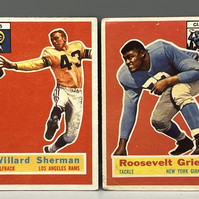 Sale Photo Thumbnail #57: 1956 Topps Willard Sherman #66 & Roosevelt Grier #101 Rookie Cards