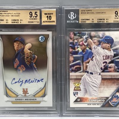 Sale Photo Thumbnail #128: 2014 Bowman Chrome Casey Meisner Prospect Auto BGS Gem Mint 9.5 W/ 10 Auto & 2016 Topps Michael Conforto RC #232A BGS Gem Mint 9.5