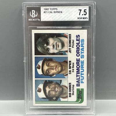 Sale Photo Thumbnail #184: 1982 Topps Cal Ripken Jr. RC #21 BGS NM+ 7.5