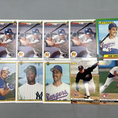 Sale Photo Thumbnail #42: (10) 1990s Baseball Rookie Cards - Varying Conditions - Juan Gonzalez, Alex Rodriguez, Larry Walker