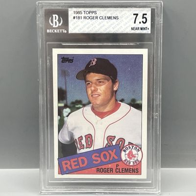 Sale Photo Thumbnail #188: 1985 Topps Roger Clemens RC #181 BGS NM+ 7.5