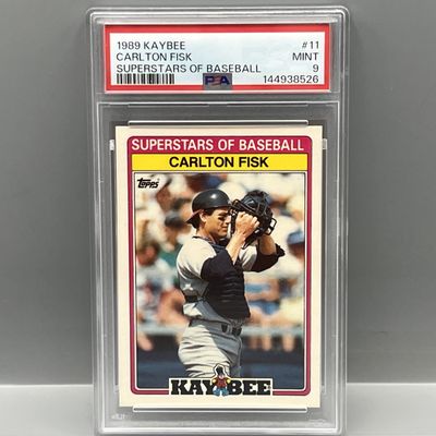 Sale Photo Thumbnail #199: 1989 Kaybee Carlton Fisk Superstars of Baseball #11 PSA Mint 9