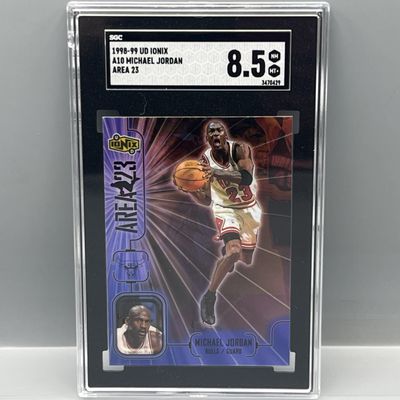 Sale Photo Thumbnail #181: 1998-99 Upper Deck Ionix Michael Jordan Area 23 #A10 SGC NM-MT+ 8.5