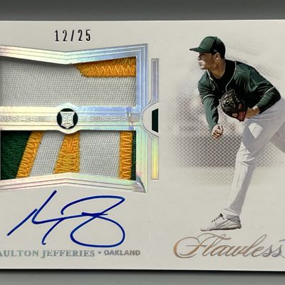 Sale Photo Thumbnail #28: 2021 Panini Flawless Daulton Jefferies On Card Rookie Patch Auto #/25