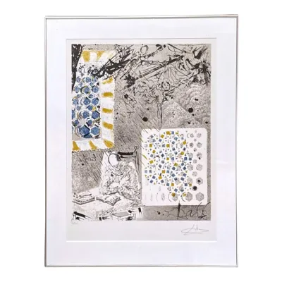 Sale Photo Thumbnail #56: Salvador Dalí signed and numbered lithograph, professionally matted and framed under glass.