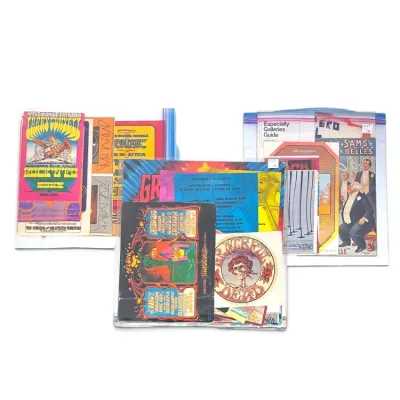 Sale Photo Thumbnail #129: Collection of vintage 1960s and 1970s concert handbills and ephemera, including Grateful Dead, The Who, and Fillmore West promotional materials.