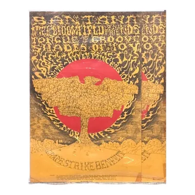 Sale Photo Thumbnail #155: Vintage 1968 psychedelic concert poster for a San Francisco State Strike Benefit featuring Santana, Mike Bloomfield, and others, designed by Lee Conklin.