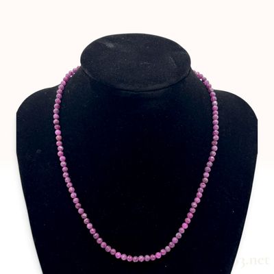 Sale Photo Thumbnail #491: 925 Sterling Silver Vermeil and Faceted Natural Ruby Bead Necklace