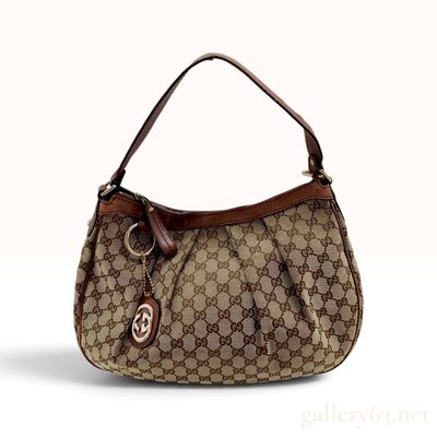 Sale Photo Thumbnail #11: Gucci Sukey Hobo Beige and Ebony GG Canvas Medium Shoulder Bag