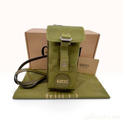 Sale Photo Thumbnail #378: Gucci Off The Grid Olive Green ECONYL Nylon Phone Pouch with Box