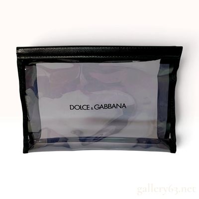 Sale Photo Thumbnail #211: Dolce & Gabbana Smoked PVC and Saffiano Trim Cosmetic Bag